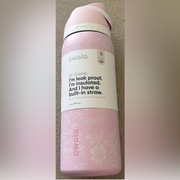 Owala UO Exclusive 32 oz Ribbon Toile Purple Pink Flower Bow Limited Edition NWT - Picture 6 of 7